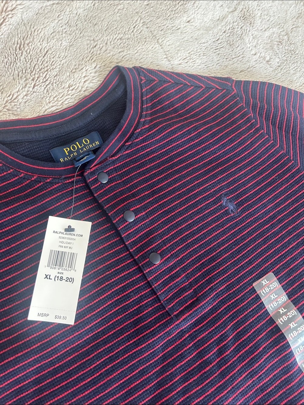 NWT Polo Ralph Lauren boys striped henley - Picture 7 of 13